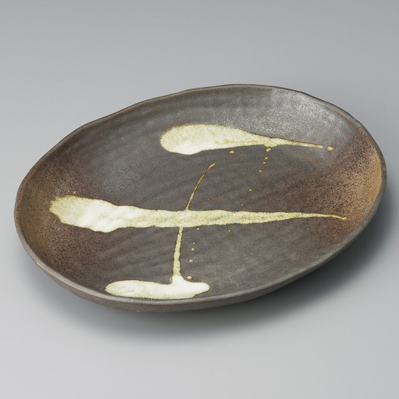 山万 19207-230 だ円大皿ナマコ流し  1個（ご注文単位1個）【直送品】