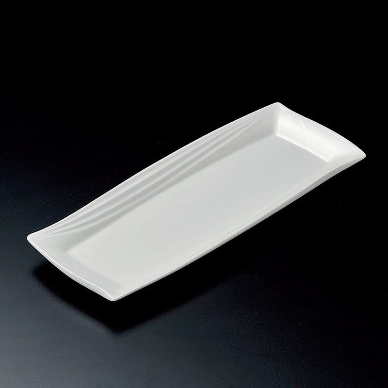 山万 19215-170 白釉レガンス42cm長皿  1個（ご注文単位1個）【直送品】