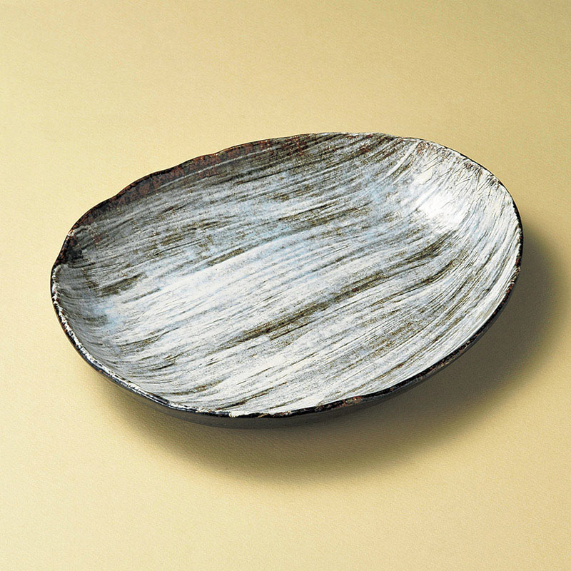 山万 19510-030 白刷毛ダルマ大皿  1個（ご注文単位1個）【直送品】