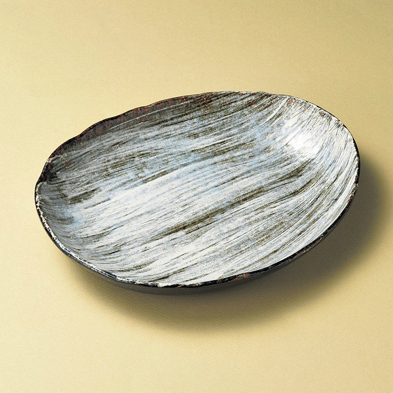 山万 19511-030 白刷毛ダルマ中皿  1個（ご注文単位1個）【直送品】