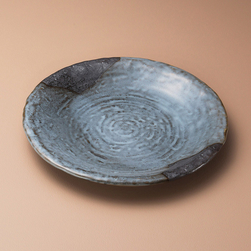 山万 19910-020 山がすみ石目8.0皿  1個（ご注文単位1個）【直送品】