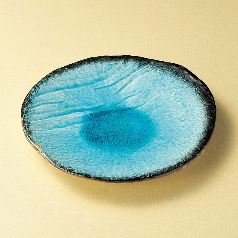 山万 19523-100 均窯スカイブルー9寸丸皿  1個（ご注文単位1個）【直送品】