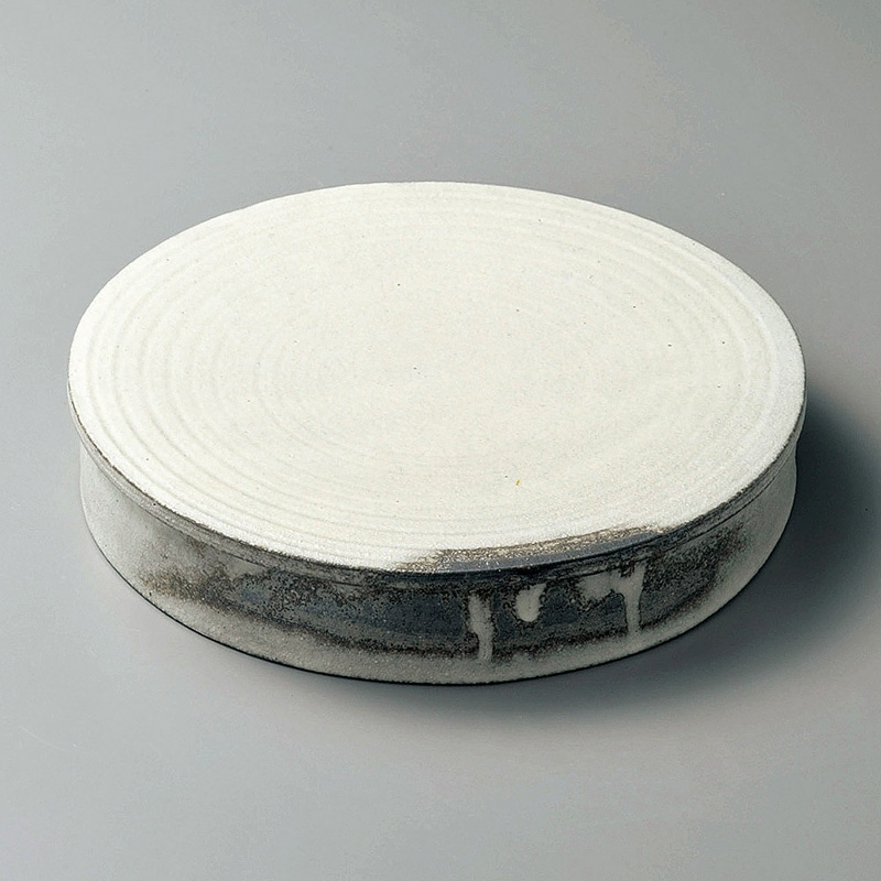 山万 19604-660 灰釉粉引8.5台皿(信楽焼)  1個（ご注文単位1個）【直送品】