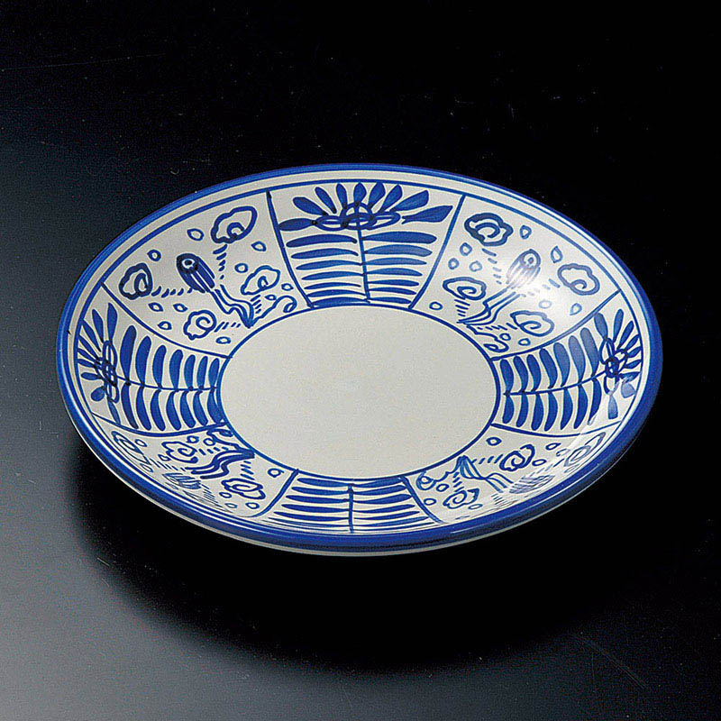 山万 19607-130 渕呉須間取厚口玉8.5寸皿 手 1個（ご注文単位1個）【直送品】