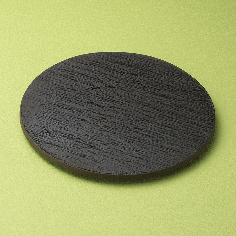 山万 19613-460 黒陶石目四つ足丸皿(大)  1個（ご注文単位1個）【直送品】