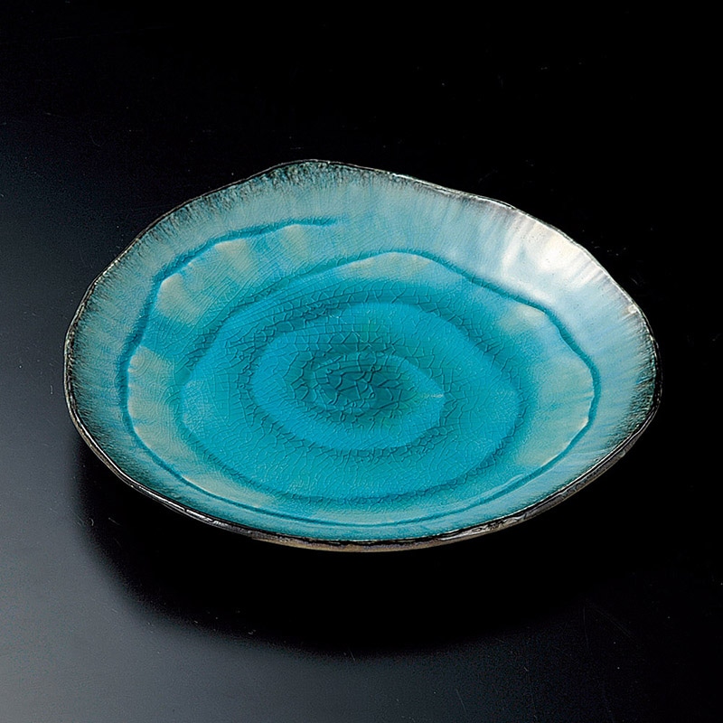 山万 19712-170 均窯スカイブルー三角5.5皿  1個（ご注文単位1個）【直送品】