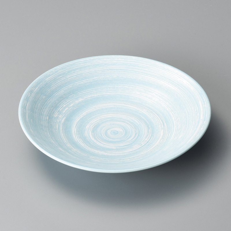 山万 19907-020 水色しぶきリップル8.5皿 1個(ご注文単位1個)【直送品】