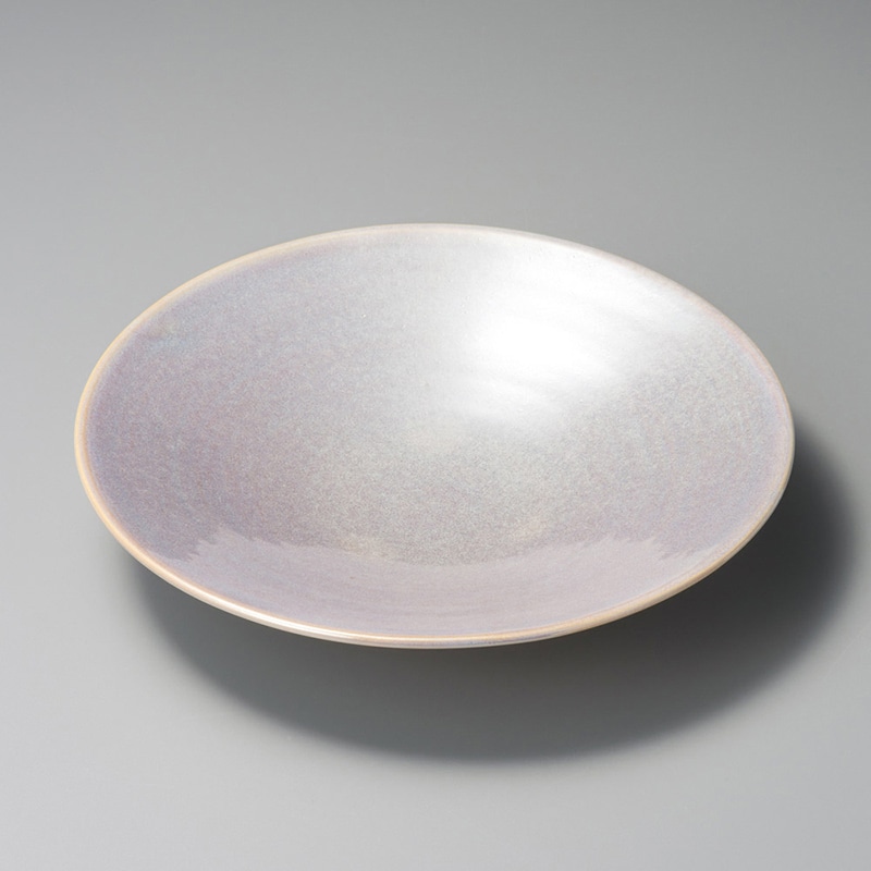 山万 19817-460 虹彩白浅型平鉢  1個（ご注文単位1個）【直送品】