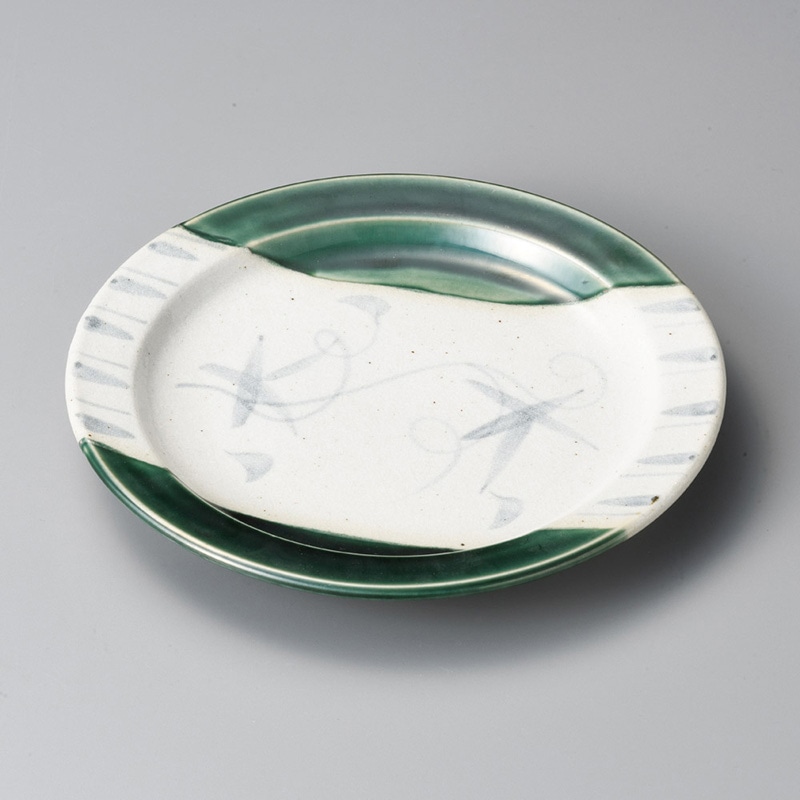 山万 19813-250 志野織部掛錆モミジ10インチ皿 1個（ご注文単位1個）【直送品】