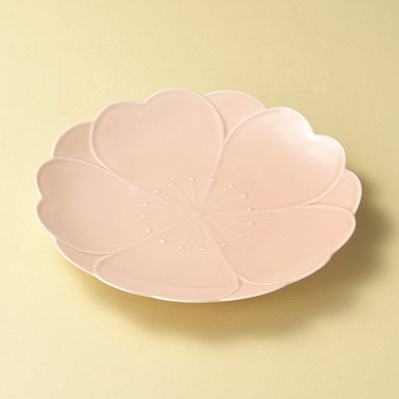 山万 19805-730 さくらさくら桃釉おもてなし皿  1個（ご注文単位1個）【直送品】