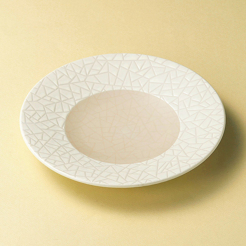 山万 19922-310 クリーム輪二重8.0寸皿  1個（ご注文単位1個）【直送品】