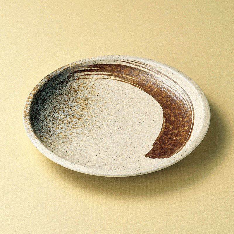 山万 19919-270 志野サビ刷毛括り手8.0皿  1個（ご注文単位1個）【直送品】