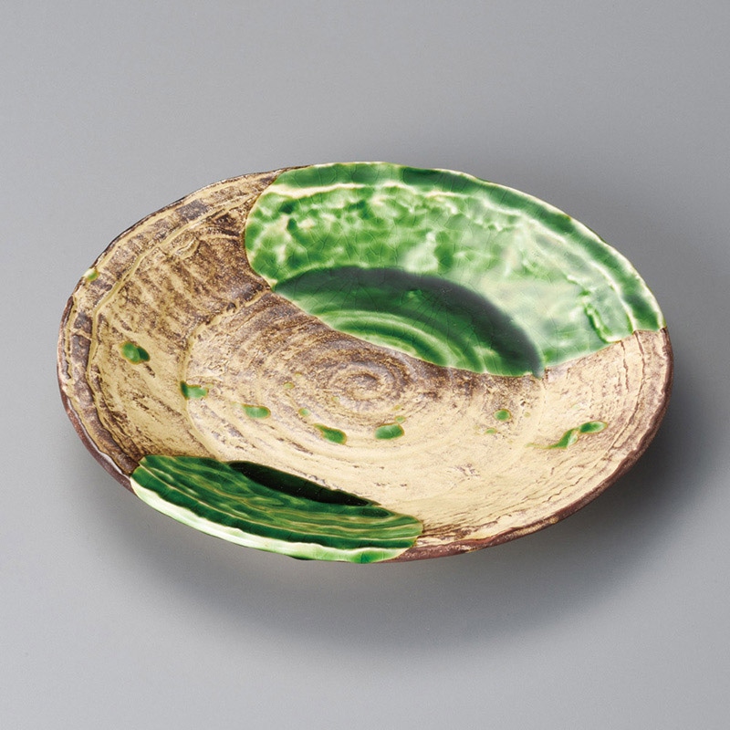 山万 20121-550 錆釉ヒワ流6.3丸皿  1個（ご注文単位1個）【直送品】