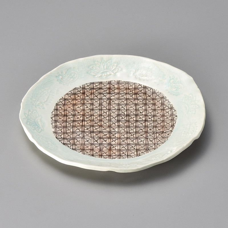 山万 20425-330 印花紋8寸皿 トルコ 1個（ご注文単位1個）【直送品】