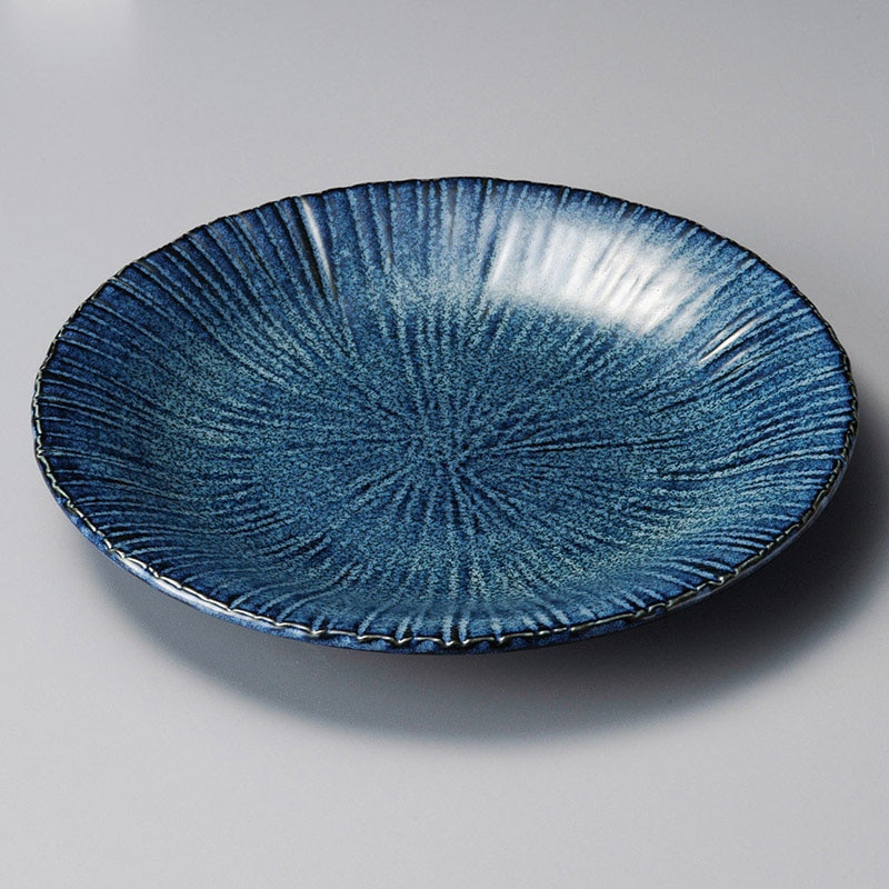 山万 20521-180 花紺十草8.0皿  1個（ご注文単位1個）【直送品】