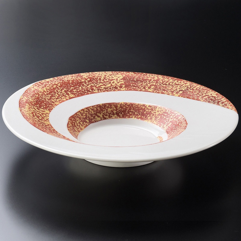 山万 20406-460 朱金タタキ祝渦巻皿  1個（ご注文単位1個）【直送品】