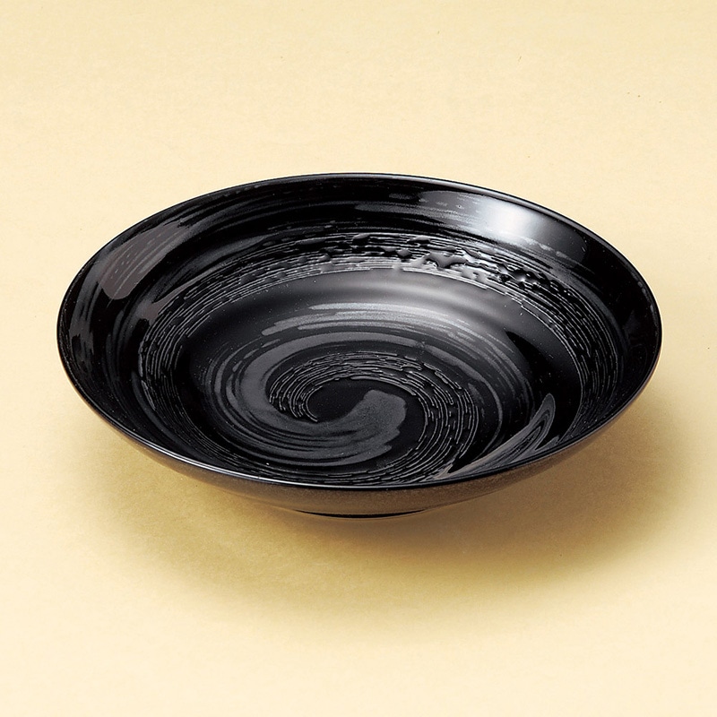 山万 20715-170 早瀬黒7.5ミツワ麺皿  1個（ご注文単位1個）【直送品】