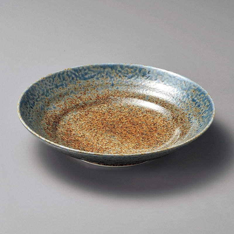 山万 20716-170 砂地藍流し7.5ミツワ麺皿  1個（ご注文単位1個）【直送品】