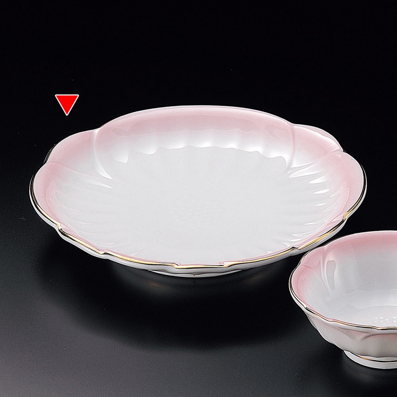 山万 20819-290 渕金ピンク吹天皿  1個（ご注文単位1個）【直送品】