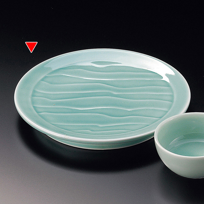 山万 20823-170 深海青地波彫6.3天皿  1個（ご注文単位1個）【直送品】