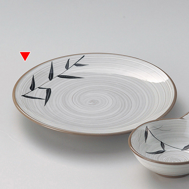 山万 20913-180 白刷毛笹7.0皿  1個（ご注文単位1個）【直送品】