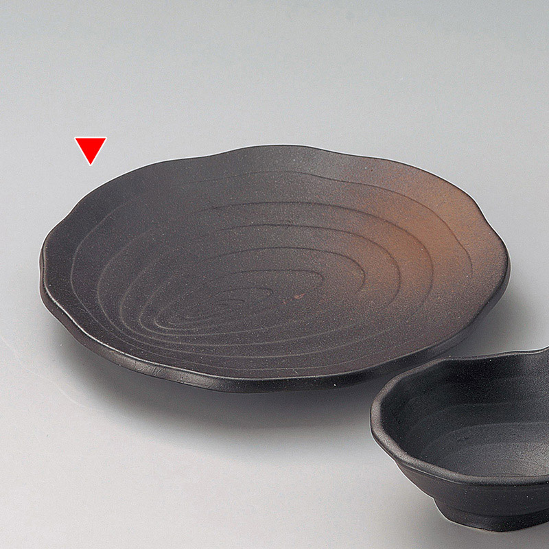 山万 20921-020 備前風木目7.0皿  1個（ご注文単位1個）【直送品】