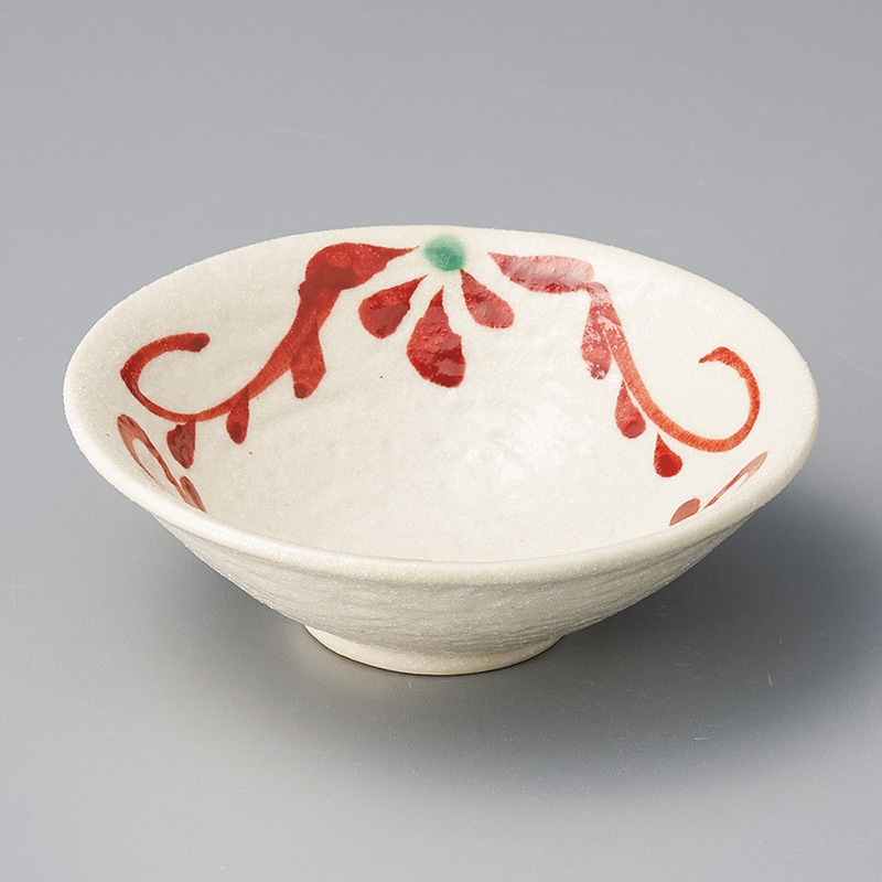 山万 21304-470 染付赤絵葉紋平小鉢 1個(ご注文単位1個)【直送品】