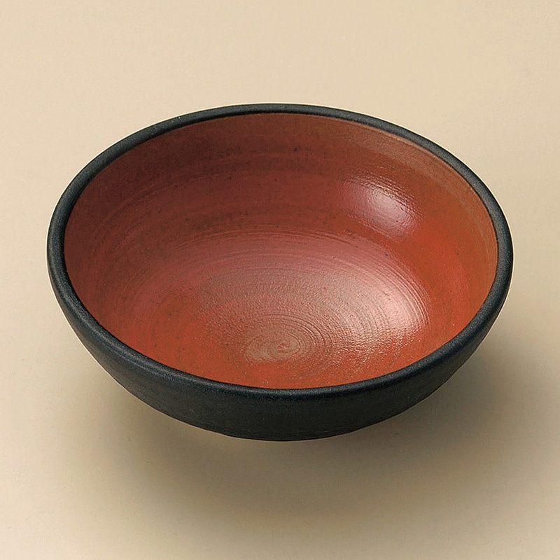 山万 21234-580 黒塗内朱3.8鉢 1個(ご注文単位1個)【直送品】