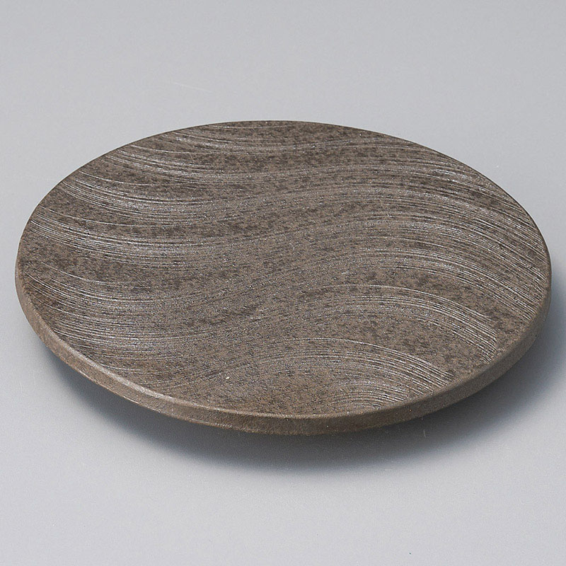 山万 22001-310 炭化黒丸台皿(小) 1個(ご注文単位1個)【直送品】