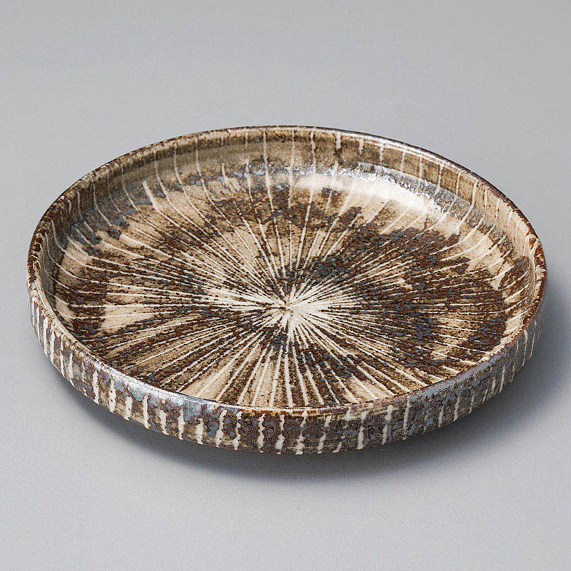 山万 21402-510 雪志野十草切立和皿 1個(ご注文単位1個)【直送品】