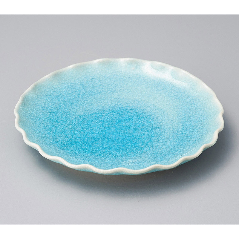 山万 21405-570 トルコブルー輪花7.0皿 1個(ご注文単位1個)【直送品】