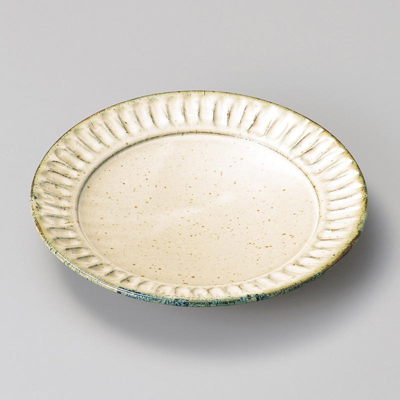 山万 21614-100 黒乳流し7寸皿  1個（ご注文単位1個）【直送品】