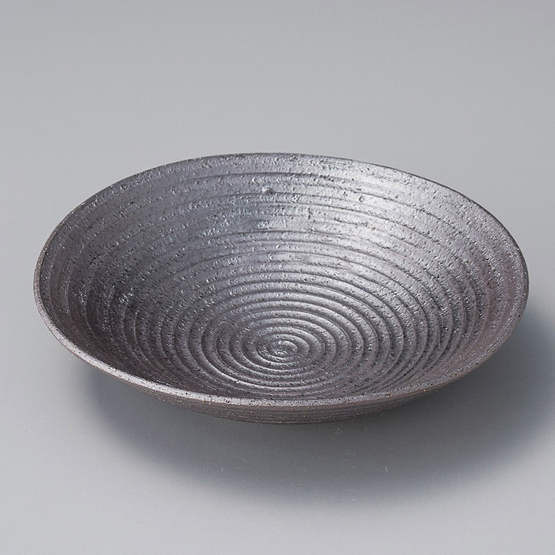 山万 22215-100 焼しめ19深皿  1個（ご注文単位1個）【直送品】