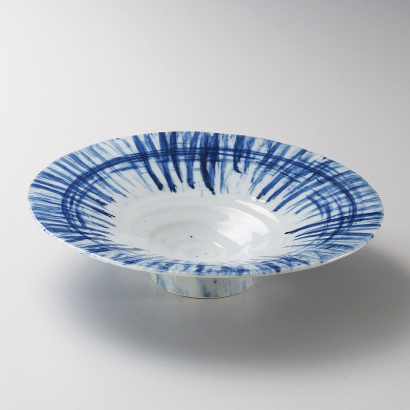 山万 21519-030 ゴス荒刷目花型26cm平鉢  1個（ご注文単位1個）【直送品】