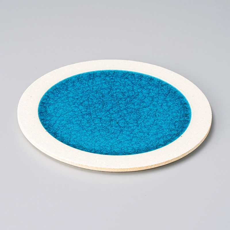 山万 21426-570 クリアクリスタル緑22cm丸皿 1個（ご注文単位1個）【直送品】