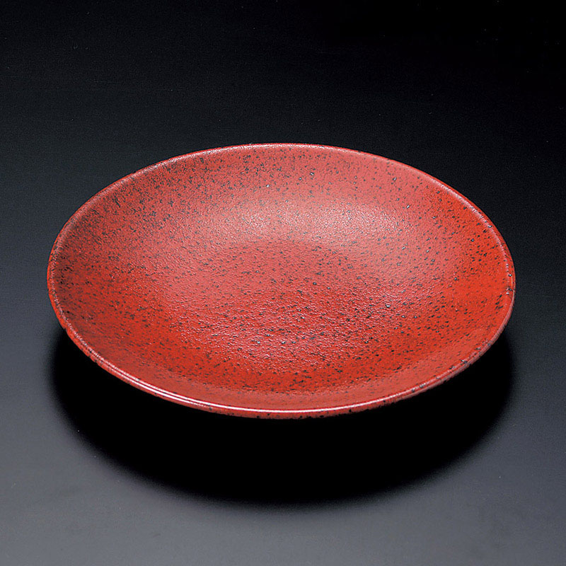山万 21607-180 赤結晶マグマ丸7.0皿  1個（ご注文単位1個）【直送品】