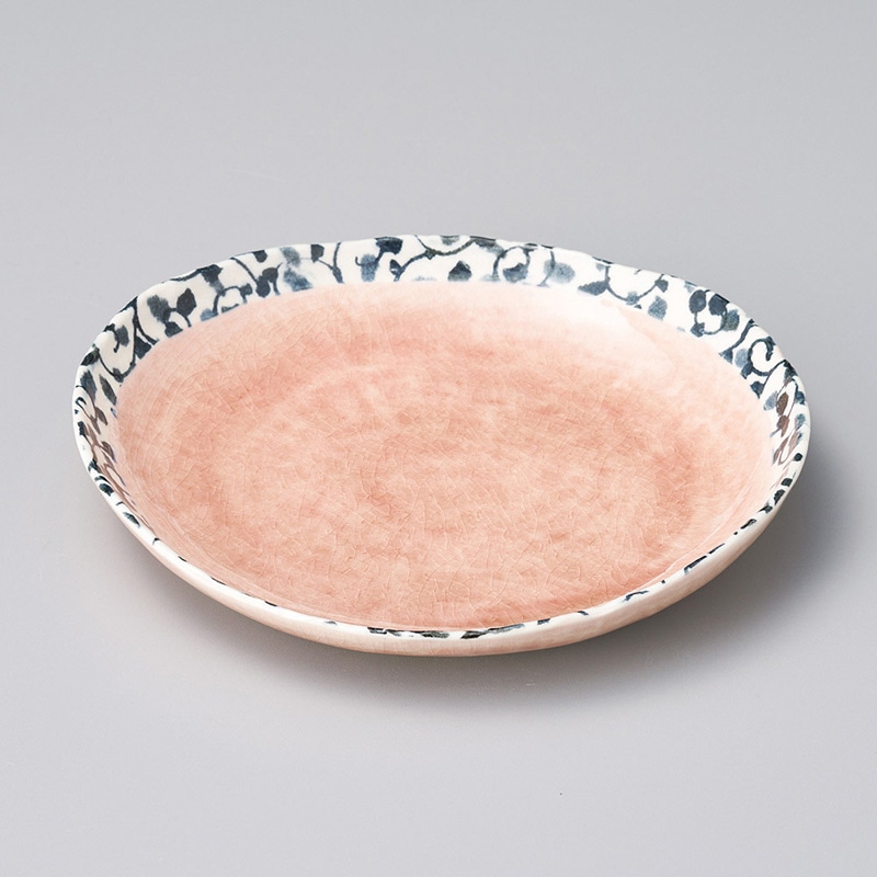 山万 22120-510 唐草ピンク和皿  1個（ご注文単位1個）【直送品】