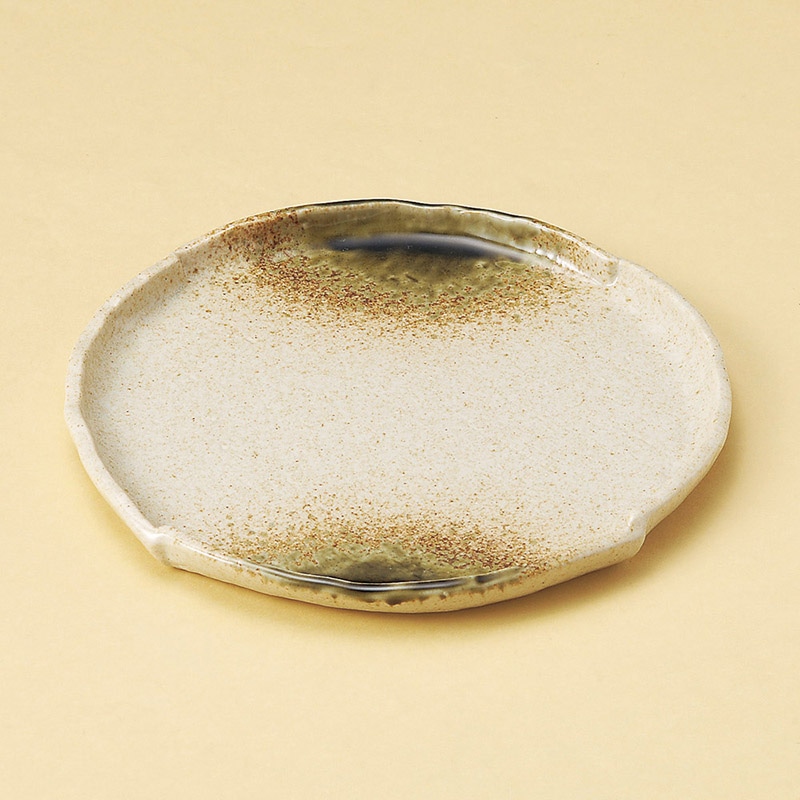 山万 21601-550 伊賀織部タタラ型7.0寸丸皿  1個（ご注文単位1個）【直送品】