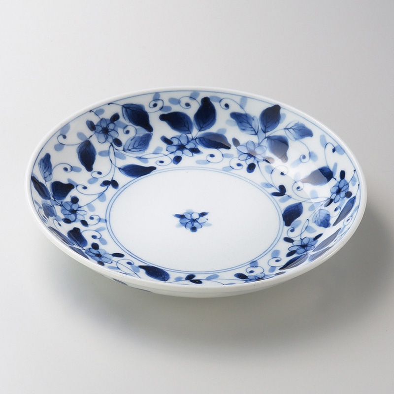 山万 21801-190 染付彩華7.0皿  1個（ご注文単位1個）【直送品】