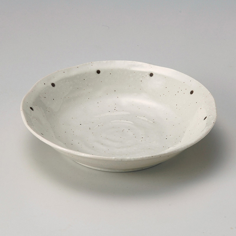 山万 21813-190 粉引ドット7.0深皿  1個（ご注文単位1個）【直送品】