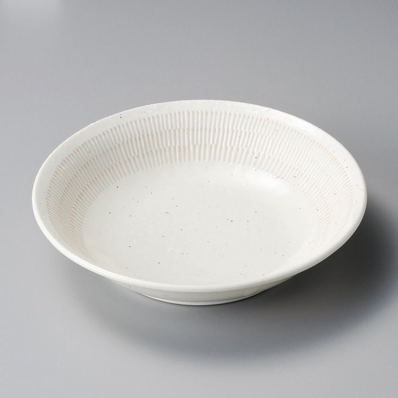 山万 21814-190 粉引トチリ21.5c深プレート 1個（ご注文単位1個）【直送品】