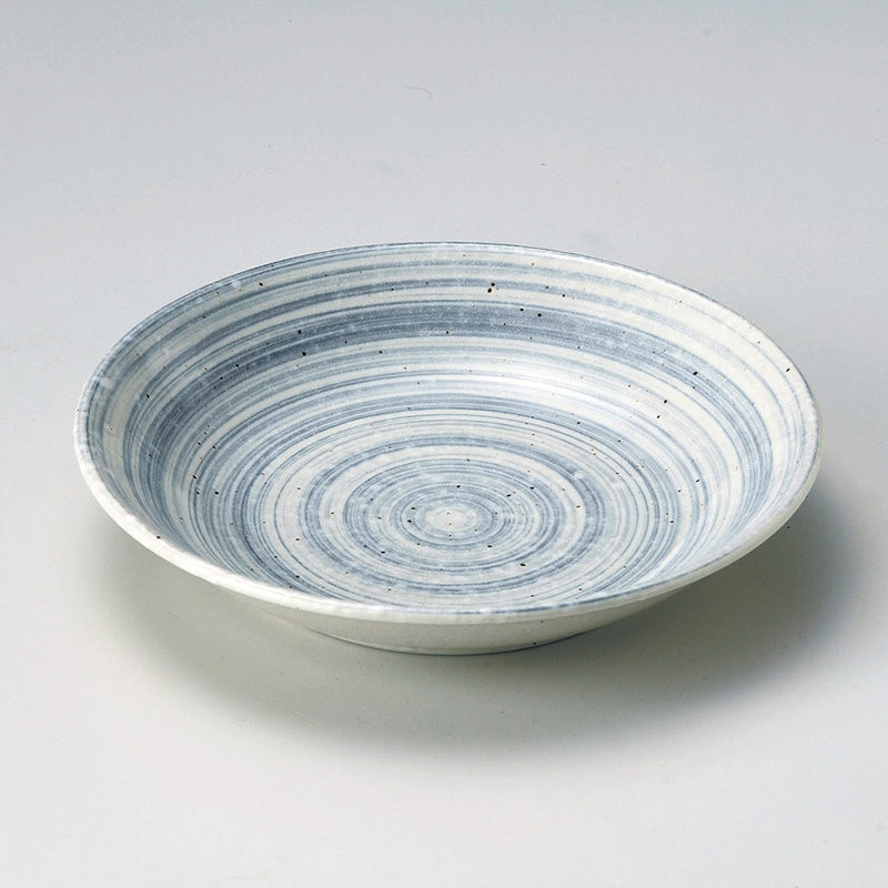 山万 21821-190 うず粉引グレー6.5深皿  1個（ご注文単位1個）【直送品】