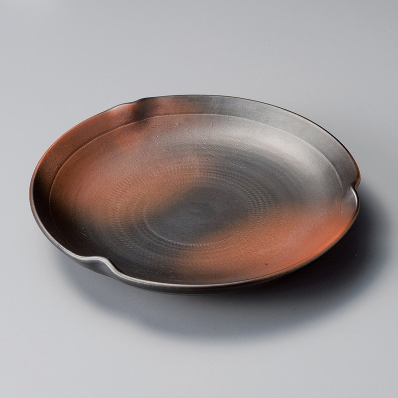 山万 21523-550 黒彩三つ押丸6.0皿  1個（ご注文単位1個）【直送品】