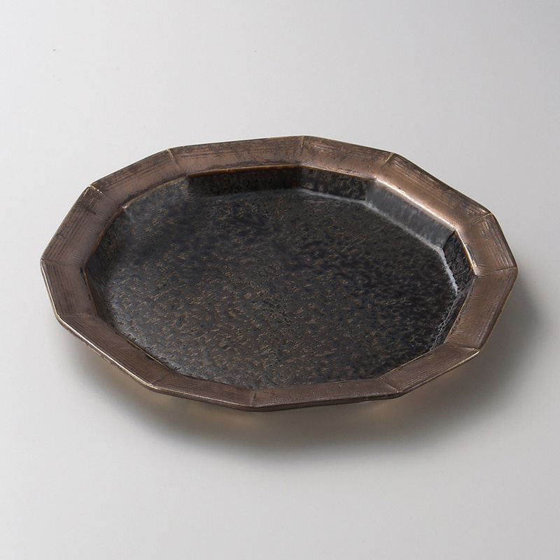 山万 21617-450 孔雀金流し12角銘々皿  1個（ご注文単位1個）【直送品】