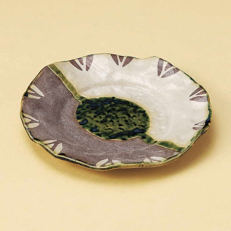 山万 22103-570 志野織部7寸皿  1個（ご注文単位1個）【直送品】