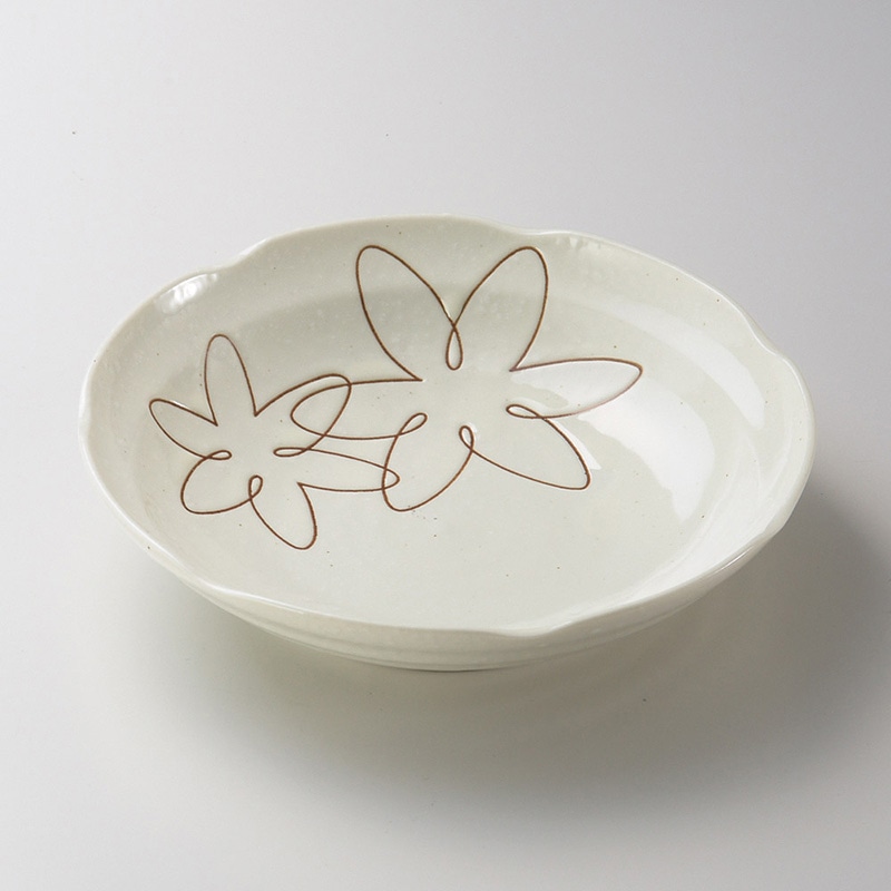 山万 22412-310 ゆうか白6.8深皿  1個（ご注文単位1個）【直送品】