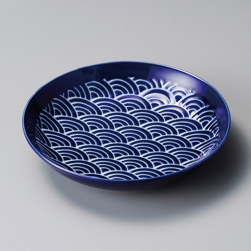 山万 22324-190 瑠璃なみ深口6.0皿  1個（ご注文単位1個）【直送品】