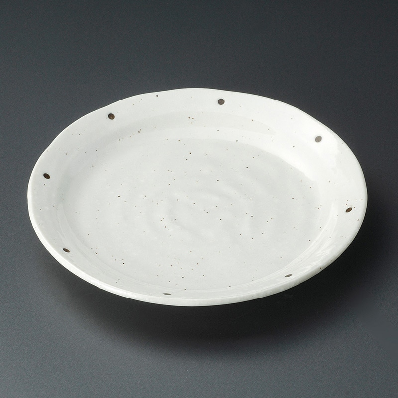 山万 22404-190 粉引ドット6.0皿 1個(ご注文単位1個)【直送品】