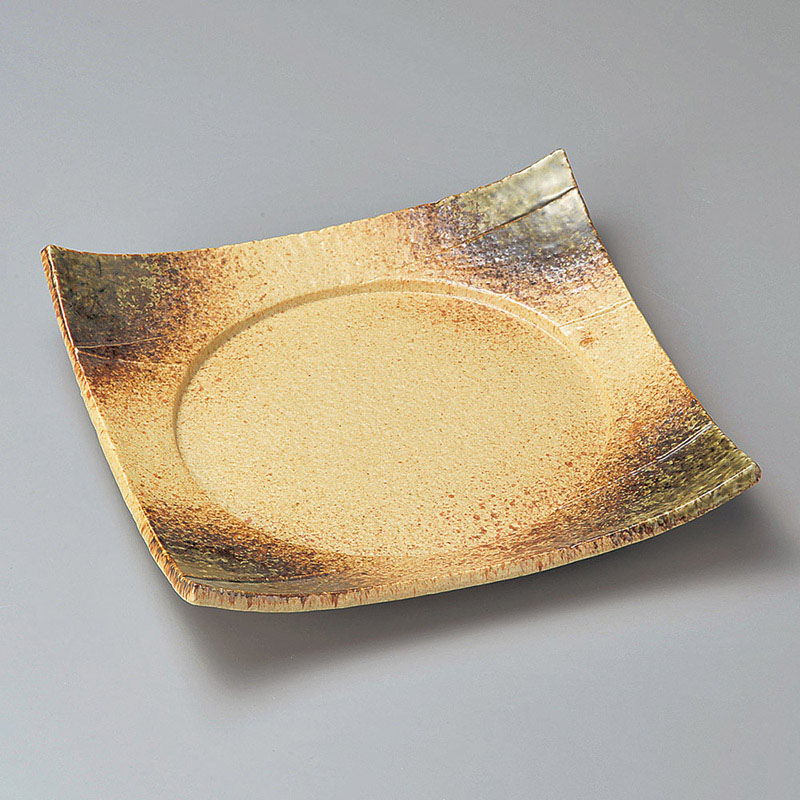 山万 22613-550 伊賀織部6.0四方皿  1個（ご注文単位1個）【直送品】