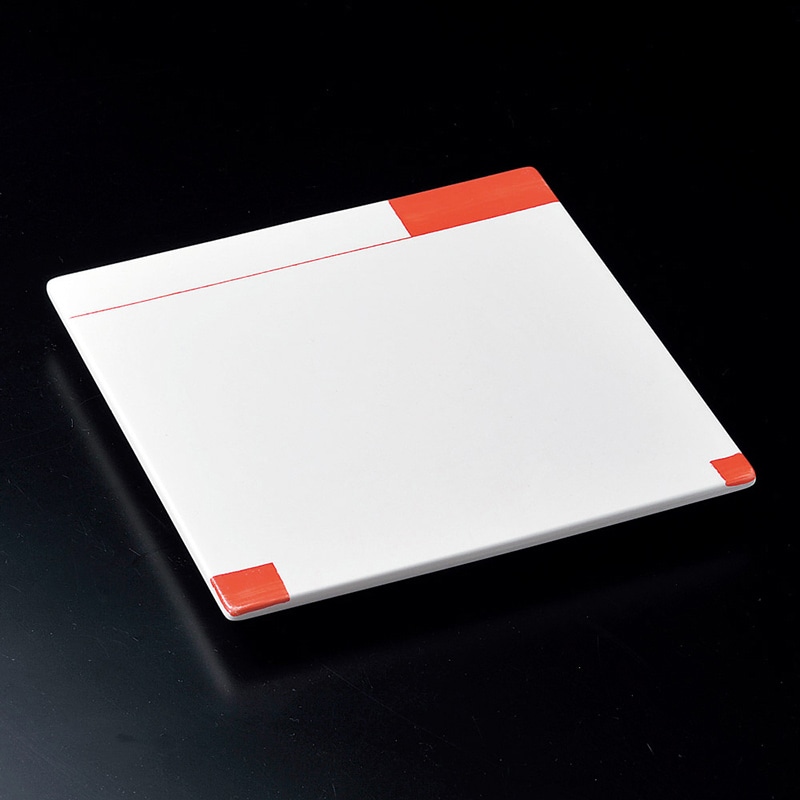 山万 22714-140 染付レッドライン三つ足正角皿  1個（ご注文単位1個）【直送品】